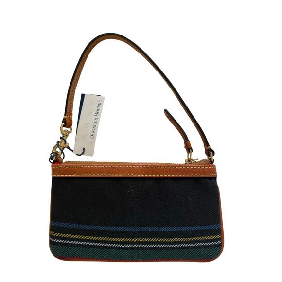 Dooney & Bourke Tartan Large Zip Wristlet Black Multi-Color NWT - Picture 2 of 5